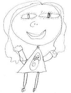 Me, as depicted by the 4-year-old daughter of one of my friends...